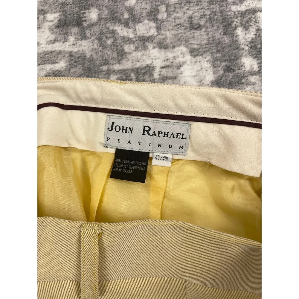 John‎ Raphael Platinum Men's 46L 38x32 Yellow Plaid 3 Piece Suit Milano Elegant